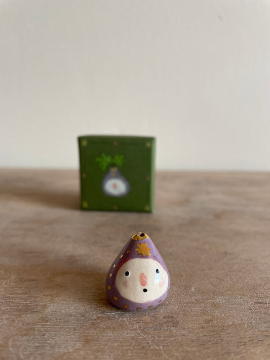 Mini figue faïence et or