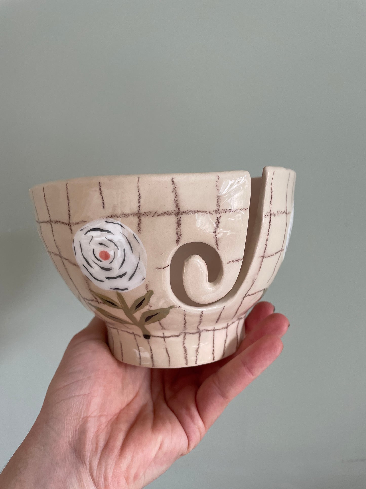 Bol dévidoir à laine en céramique