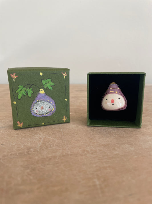 Mini figue faïence et or