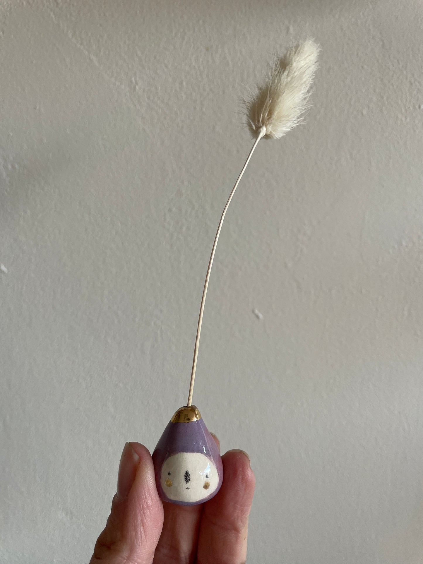 Mini figue faïence et or