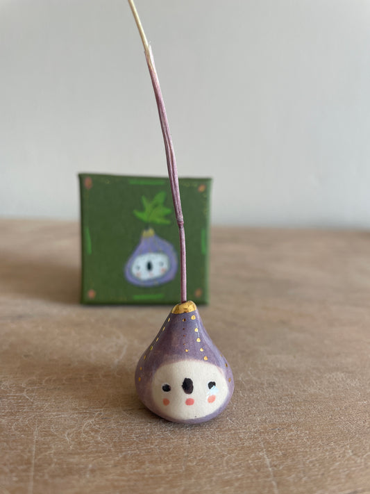 Mini figue faïence et or