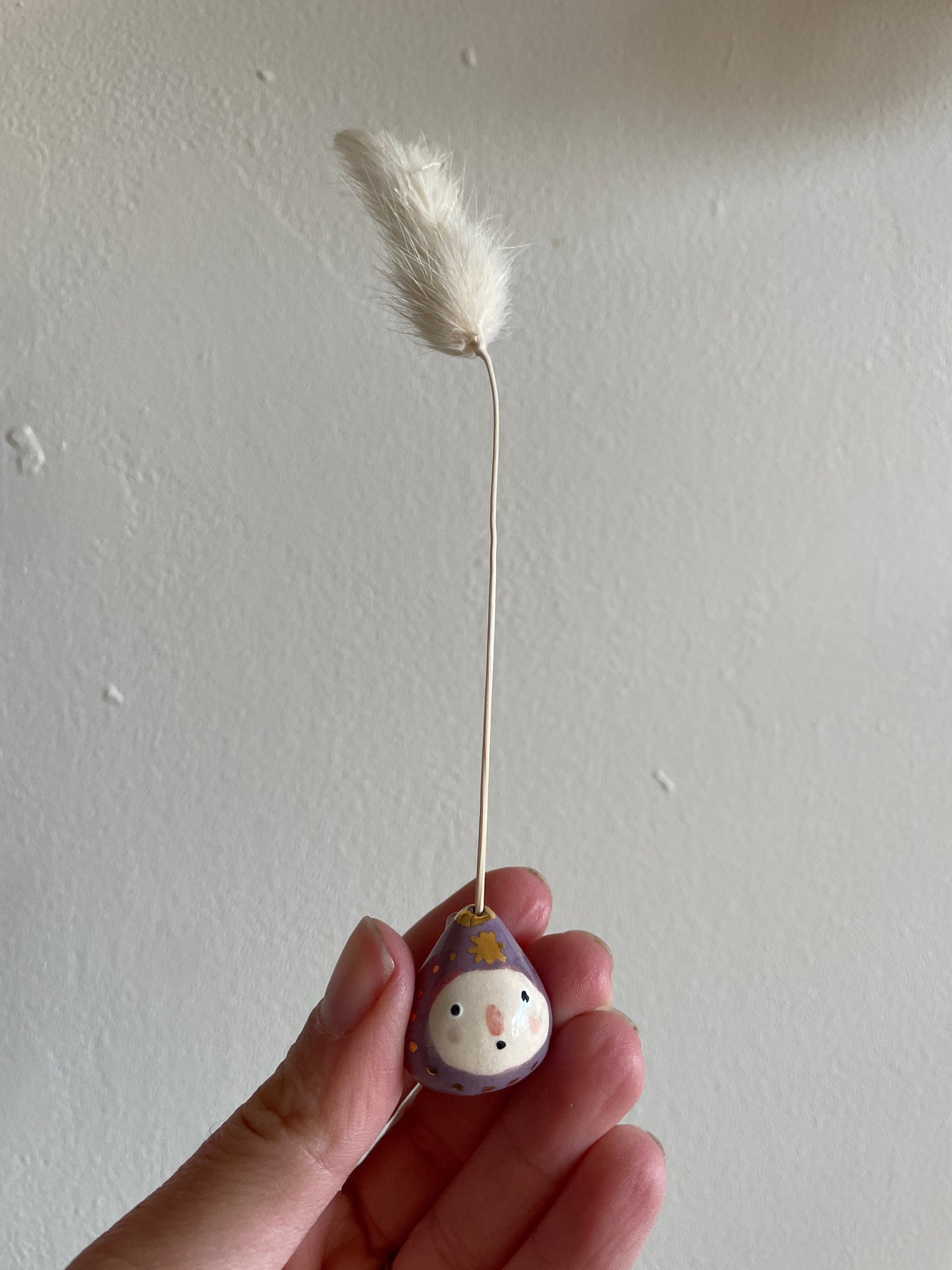 Mini figue faïence et or