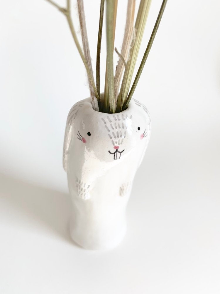Ceramic rabbit soliflore