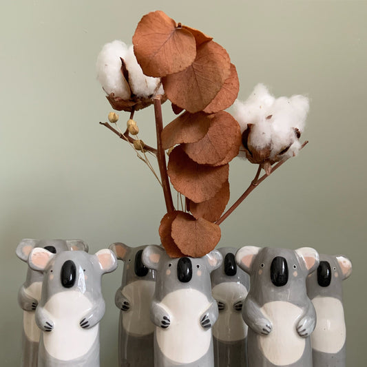 Soliflore koala in ceramic glazed vase
