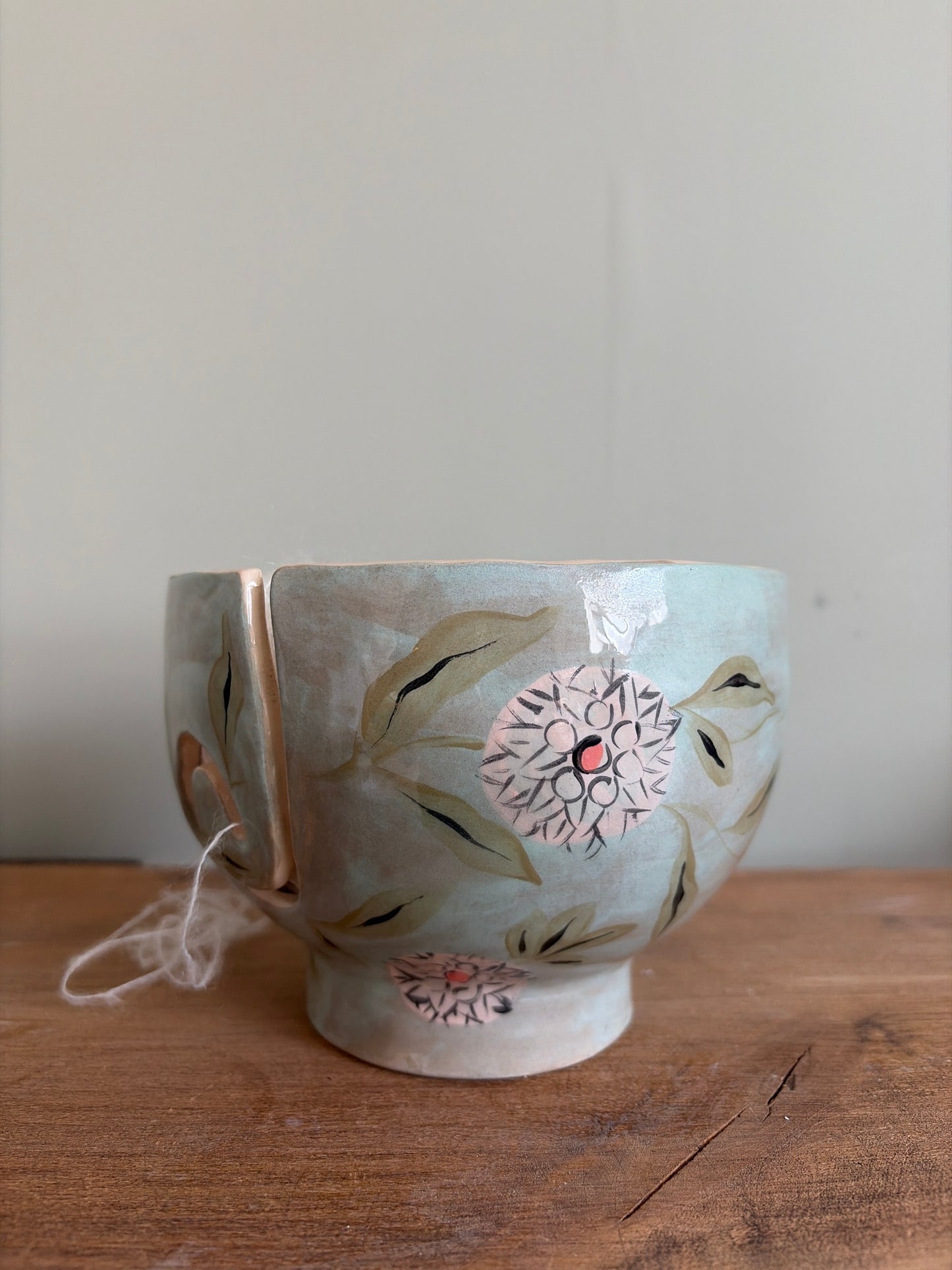 Bol dévidoir à laine en céramique