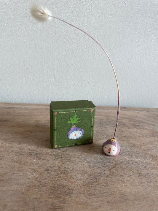 Mini figue faïence et or