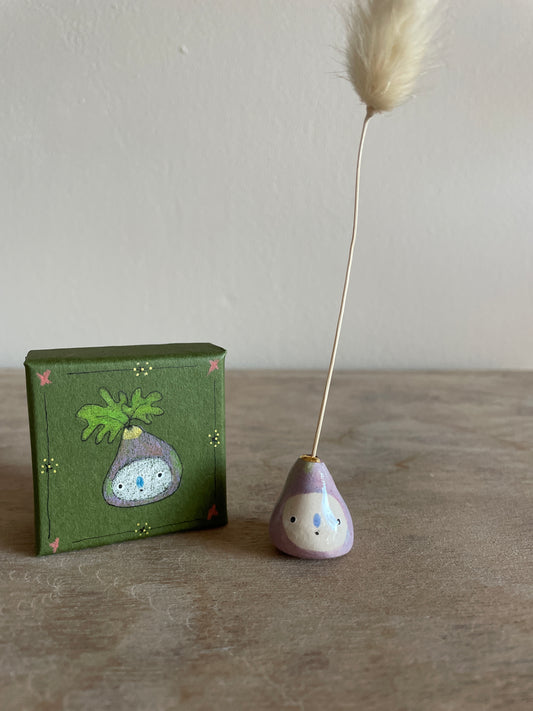 Mini figue faïence et or