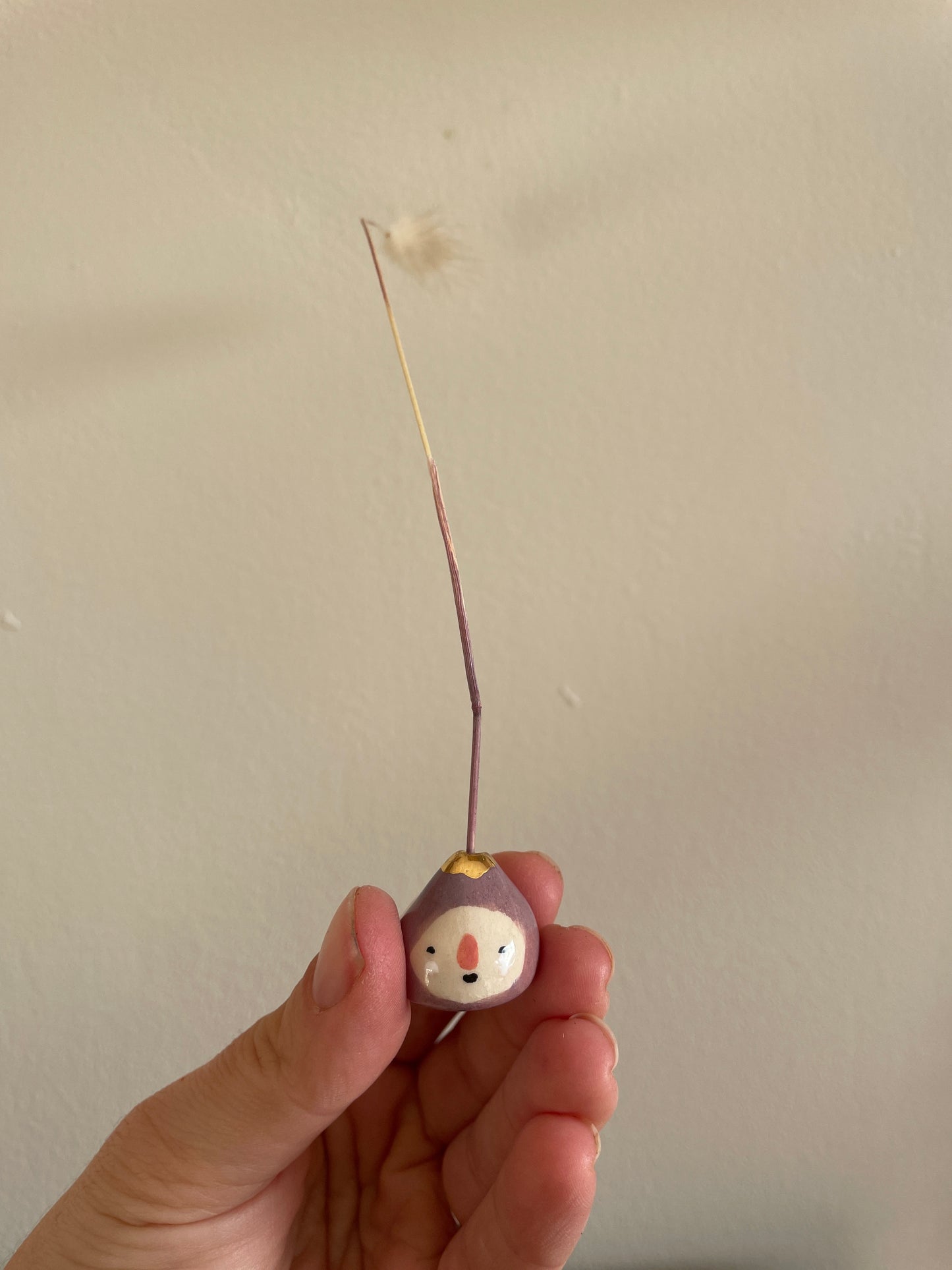 Mini figue faïence et or