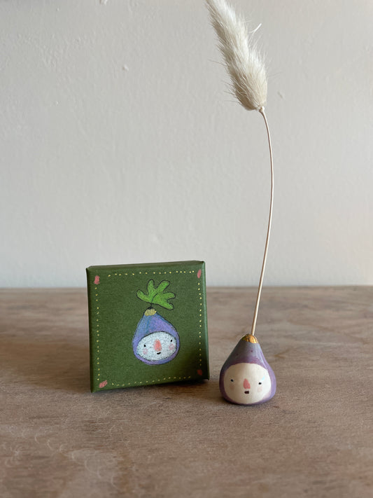 Mini figue faïence et or