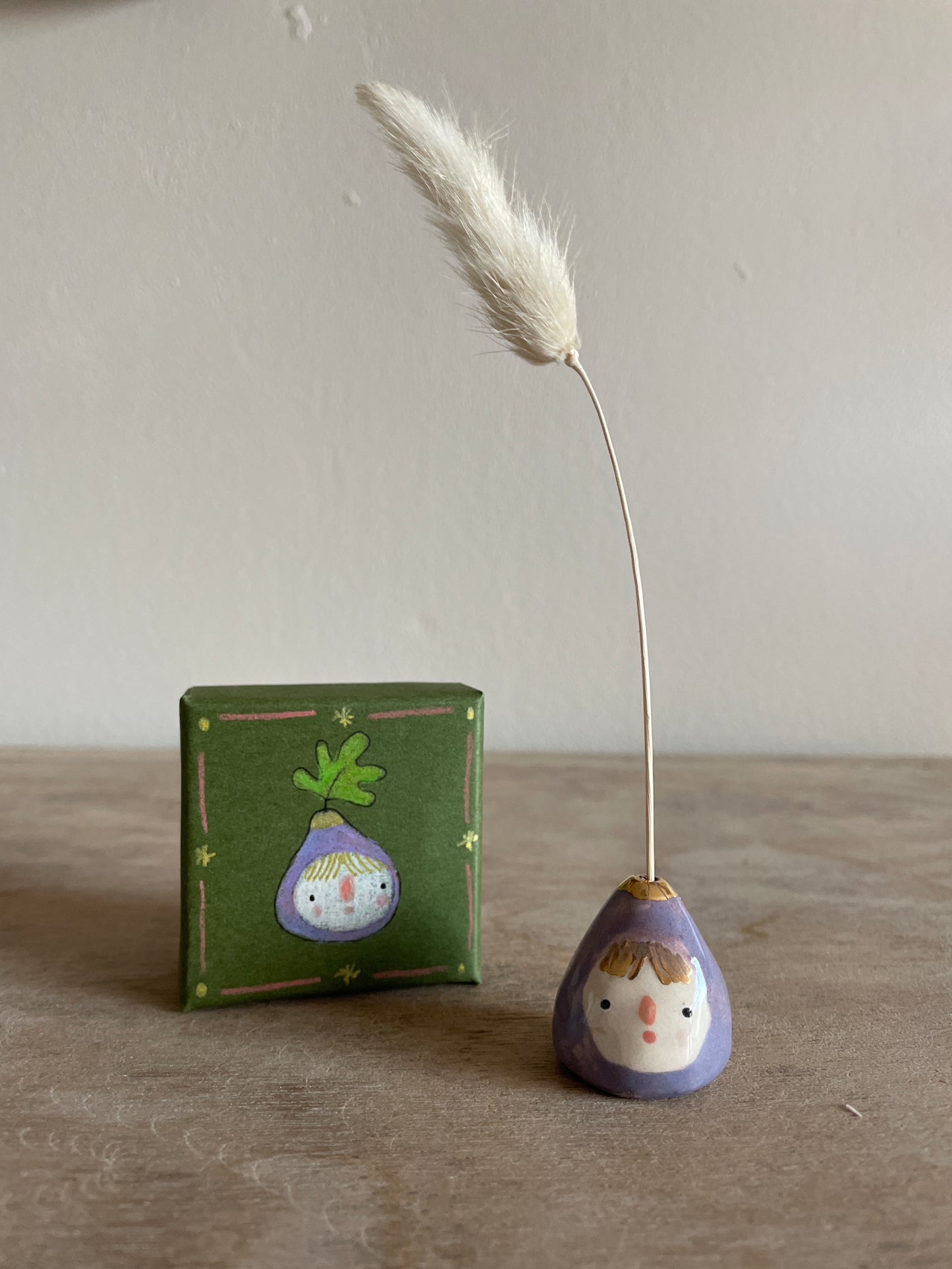 Mini figue faïence et or