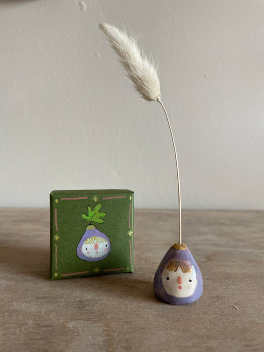 Mini figue faïence et or