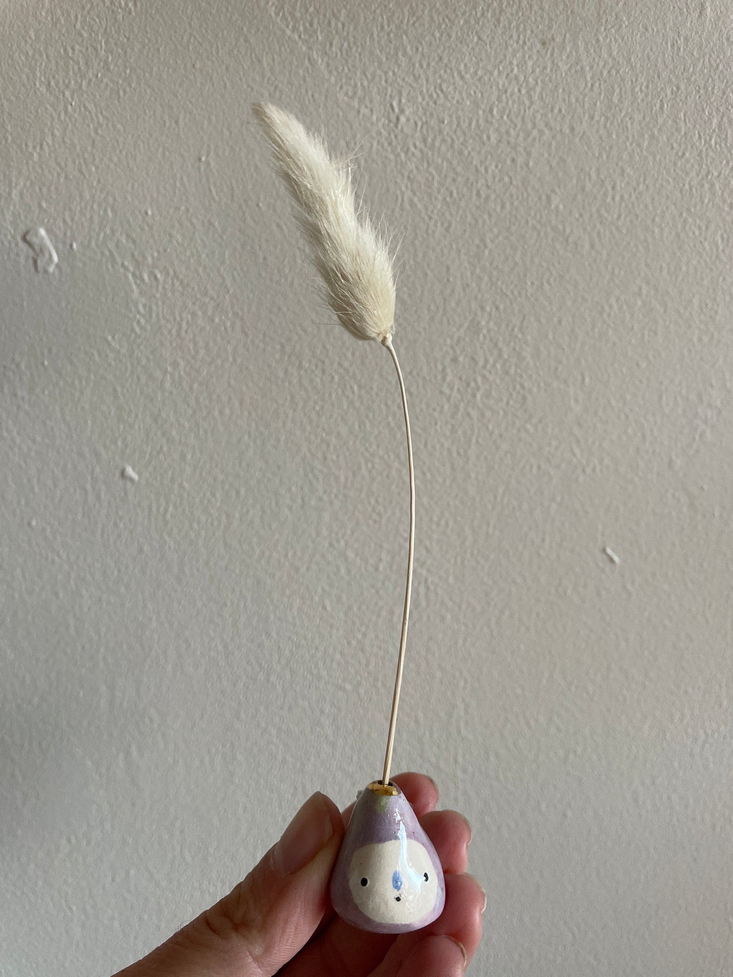 Mini figue faïence et or