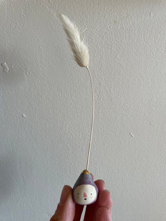 Mini figue faïence et or