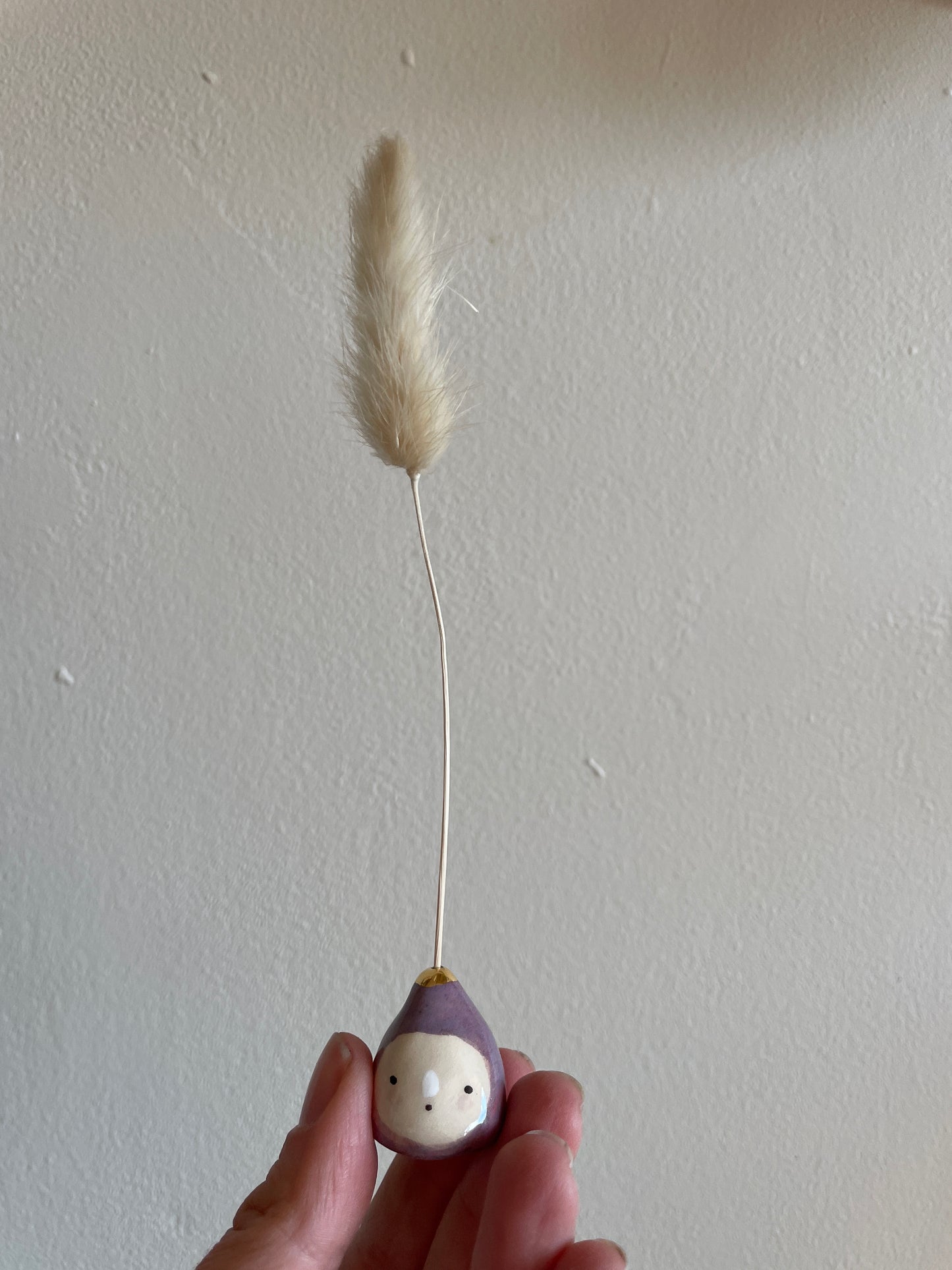 Mini figue faïence et or