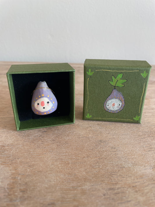 Mini figue faïence et or