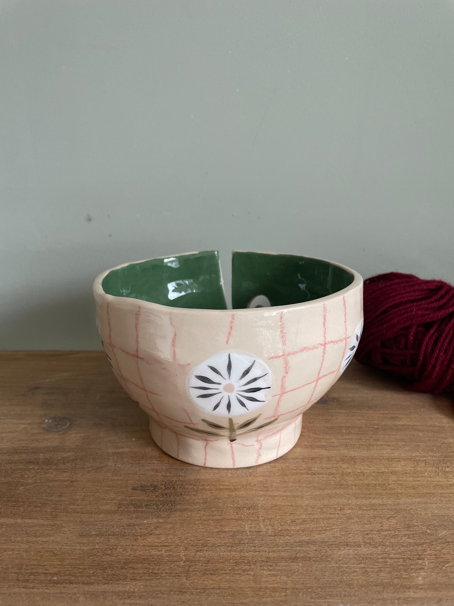 Bol dévidoir à laine en céramique