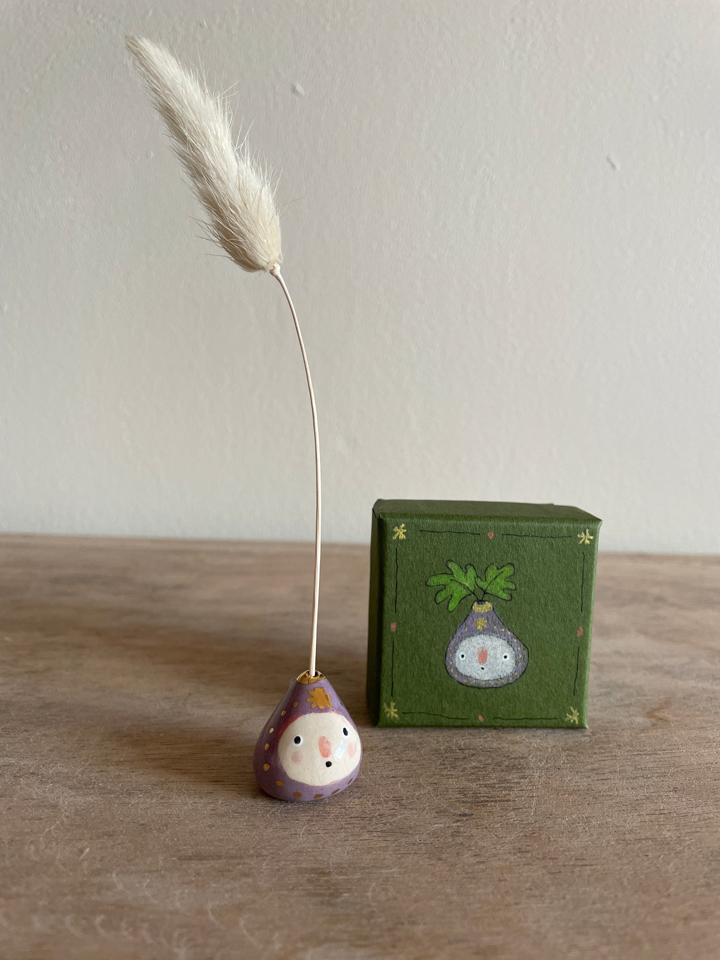 Mini figue faïence et or