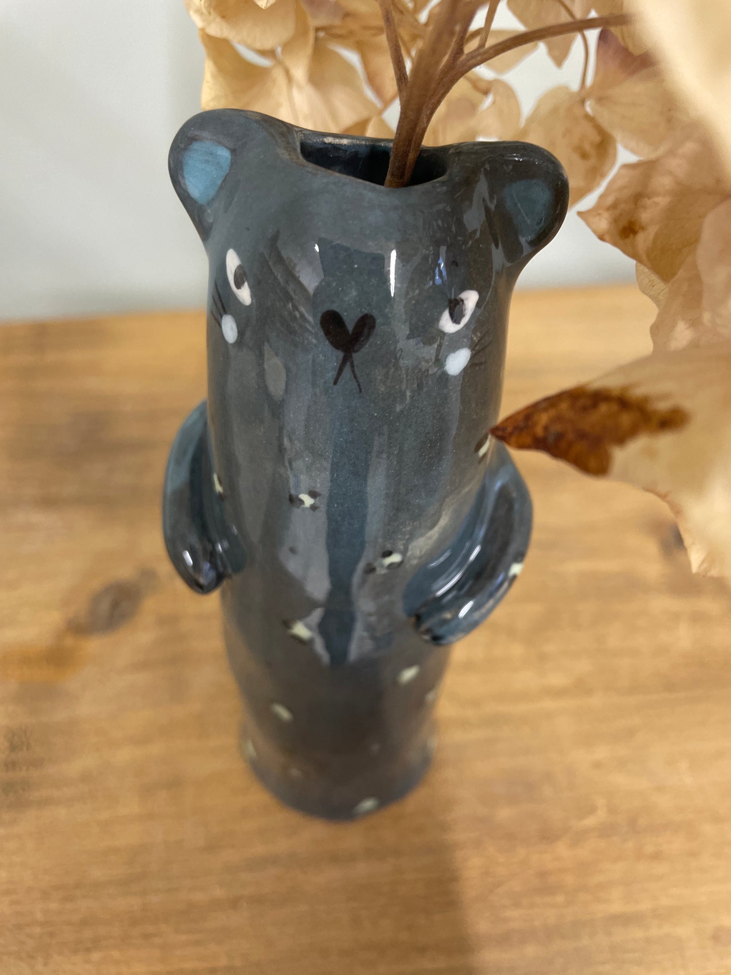 Soliflore panthère bleue vase en céramique émaillé