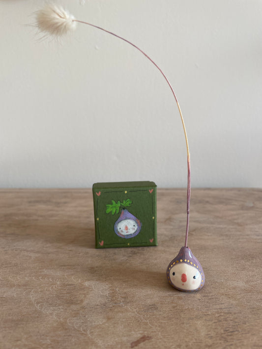 Mini figue faïence et or