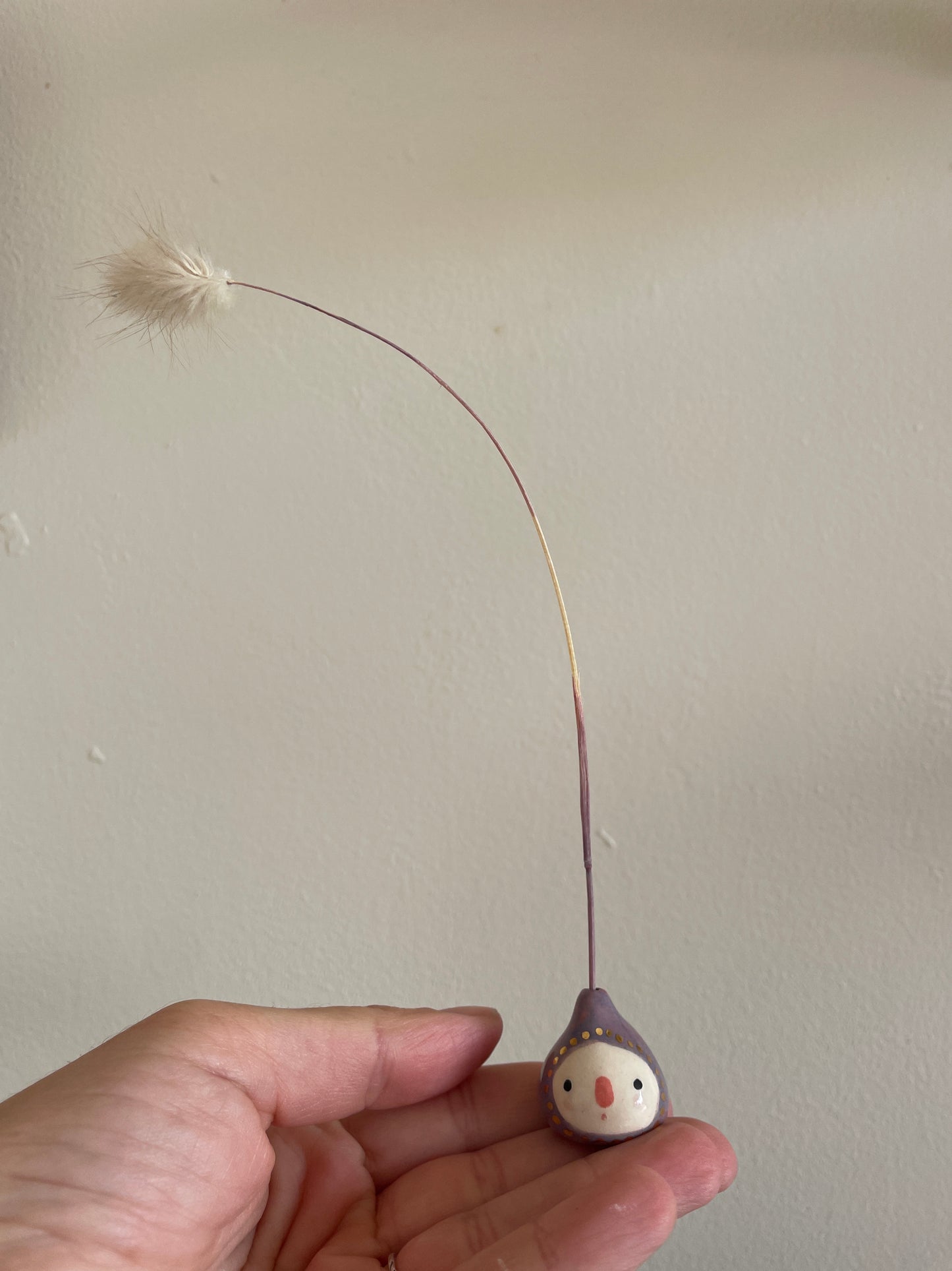 Mini figue faïence et or