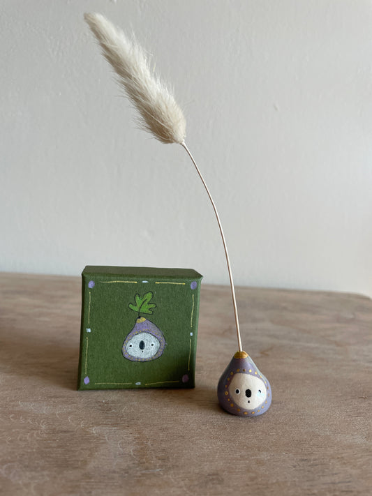 Mini figue faïence et or