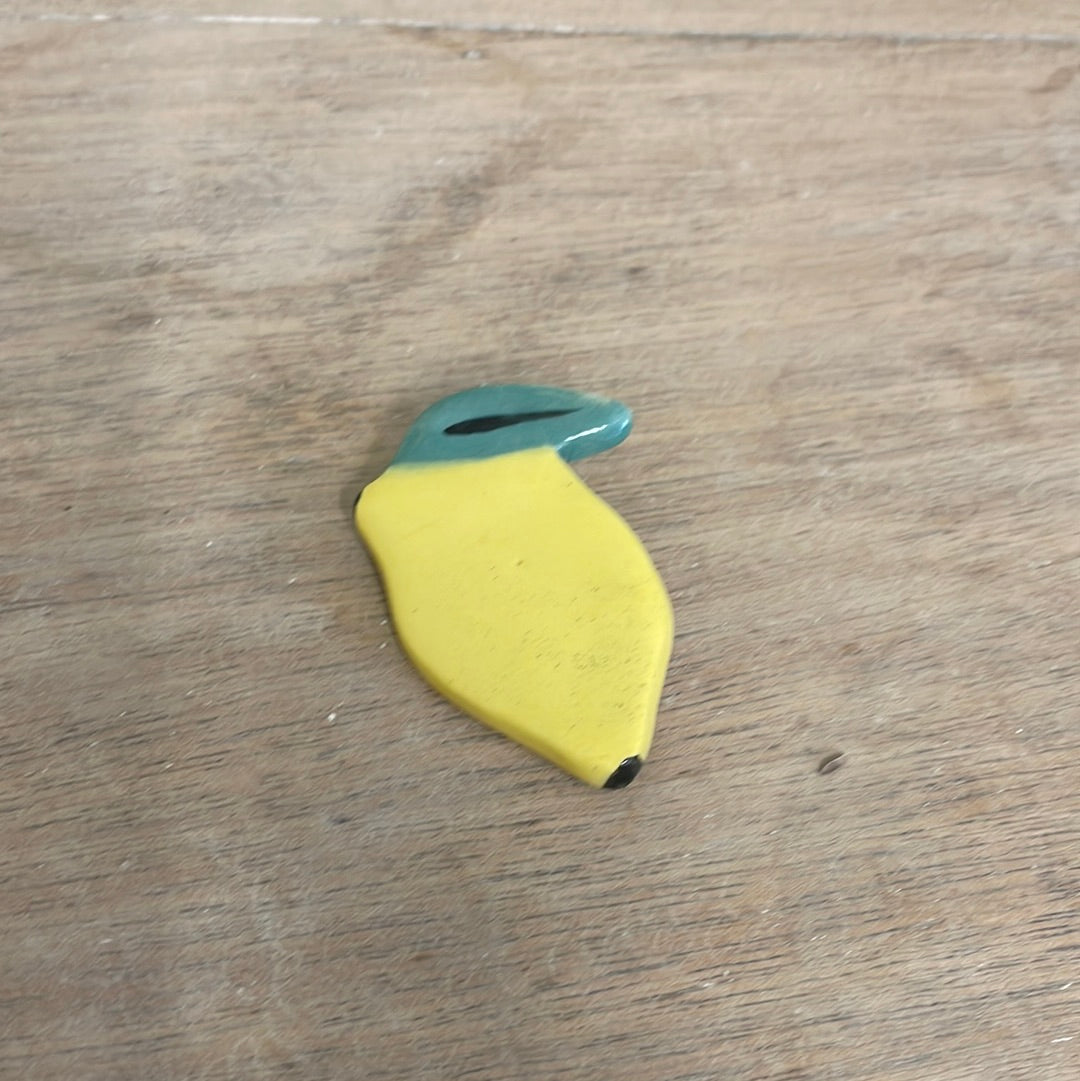 Broche citron en céramique faïence 🍋