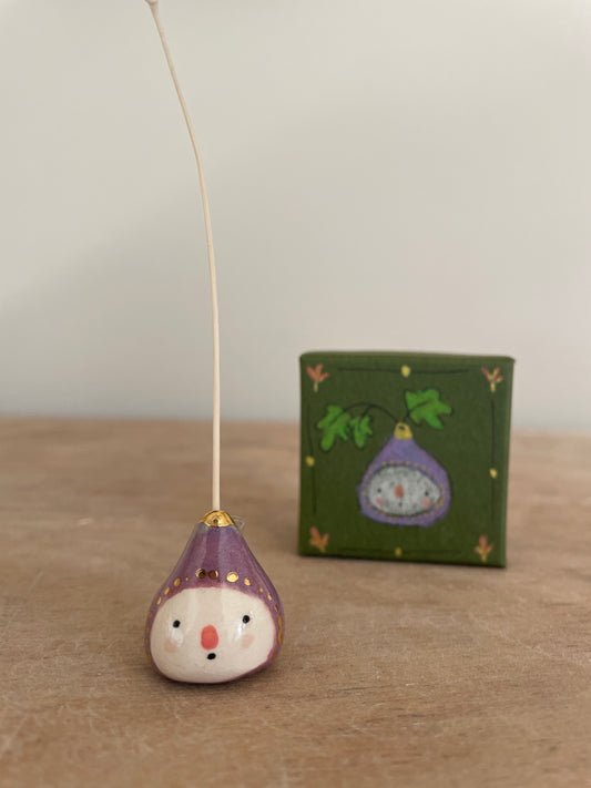 Mini figue faïence et or