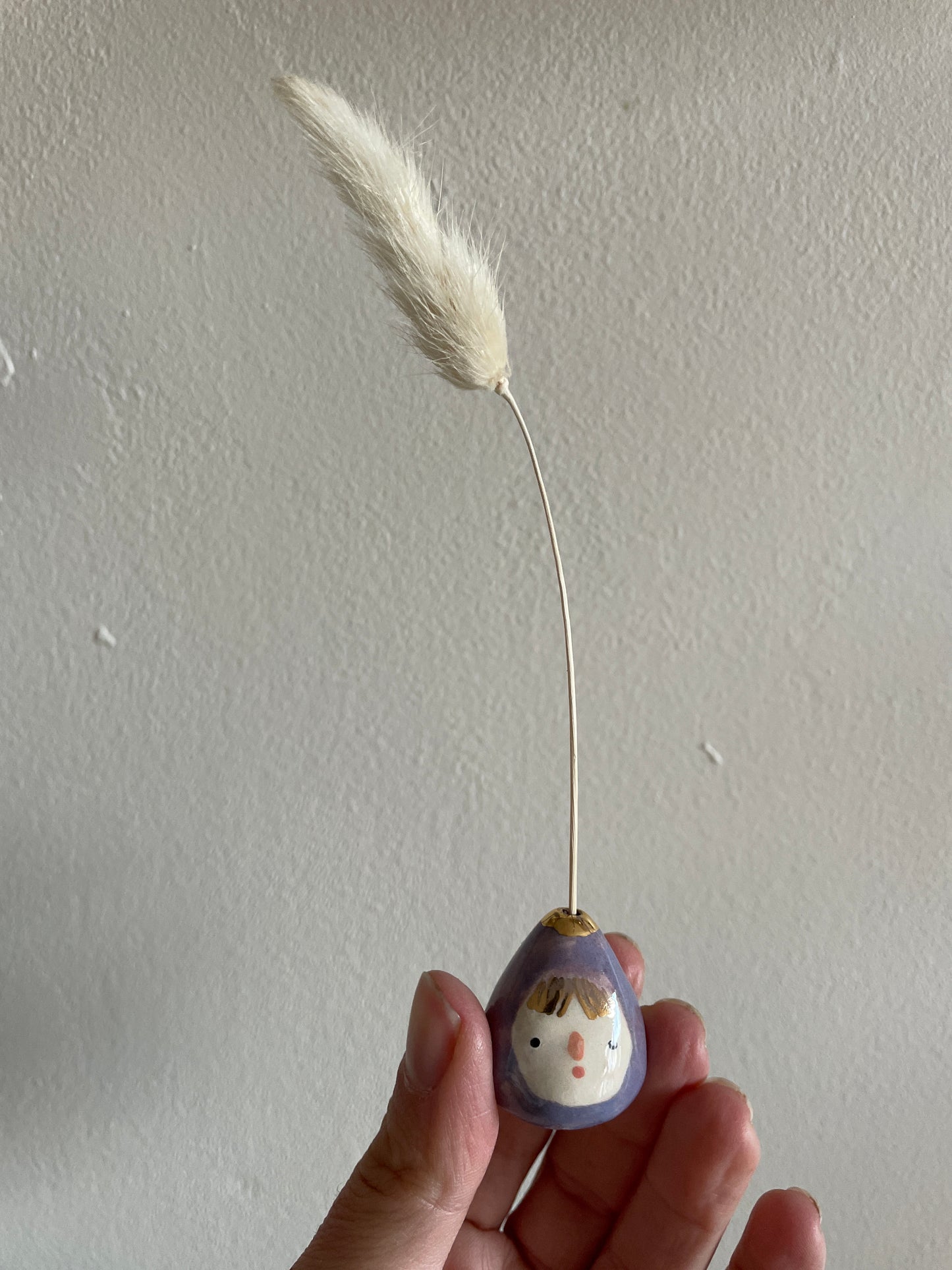 Mini figue faïence et or