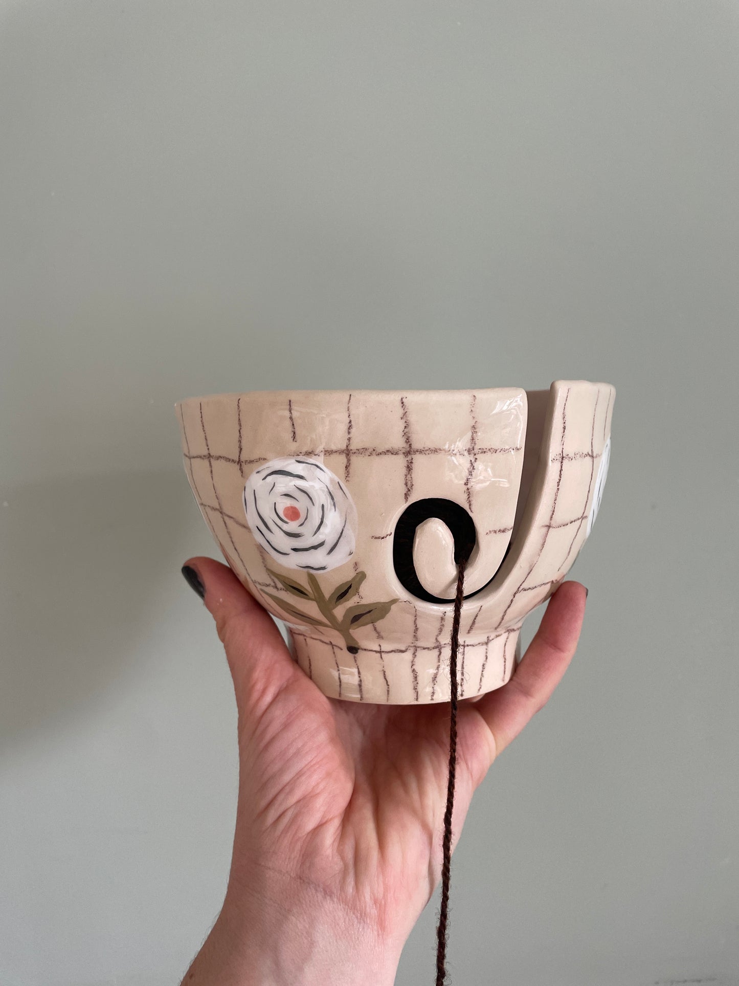 Bol dévidoir à laine en céramique