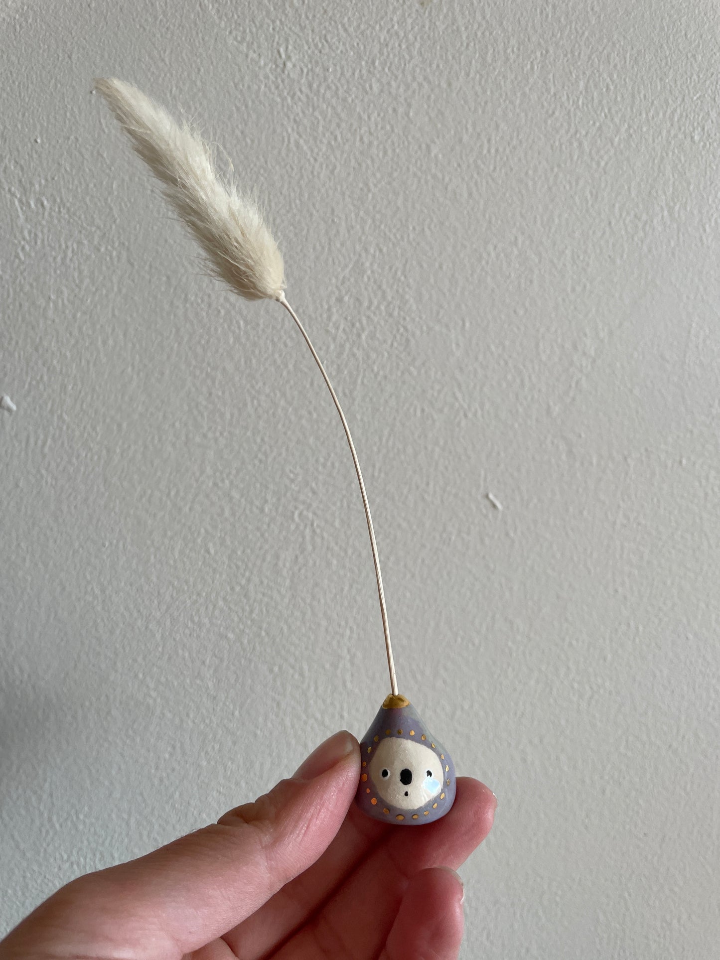 Mini figue faïence et or