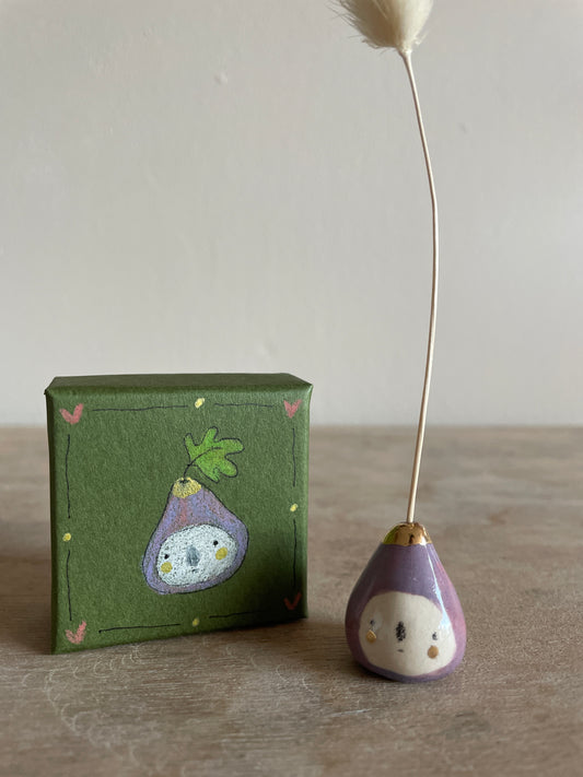 Mini figue faïence et or