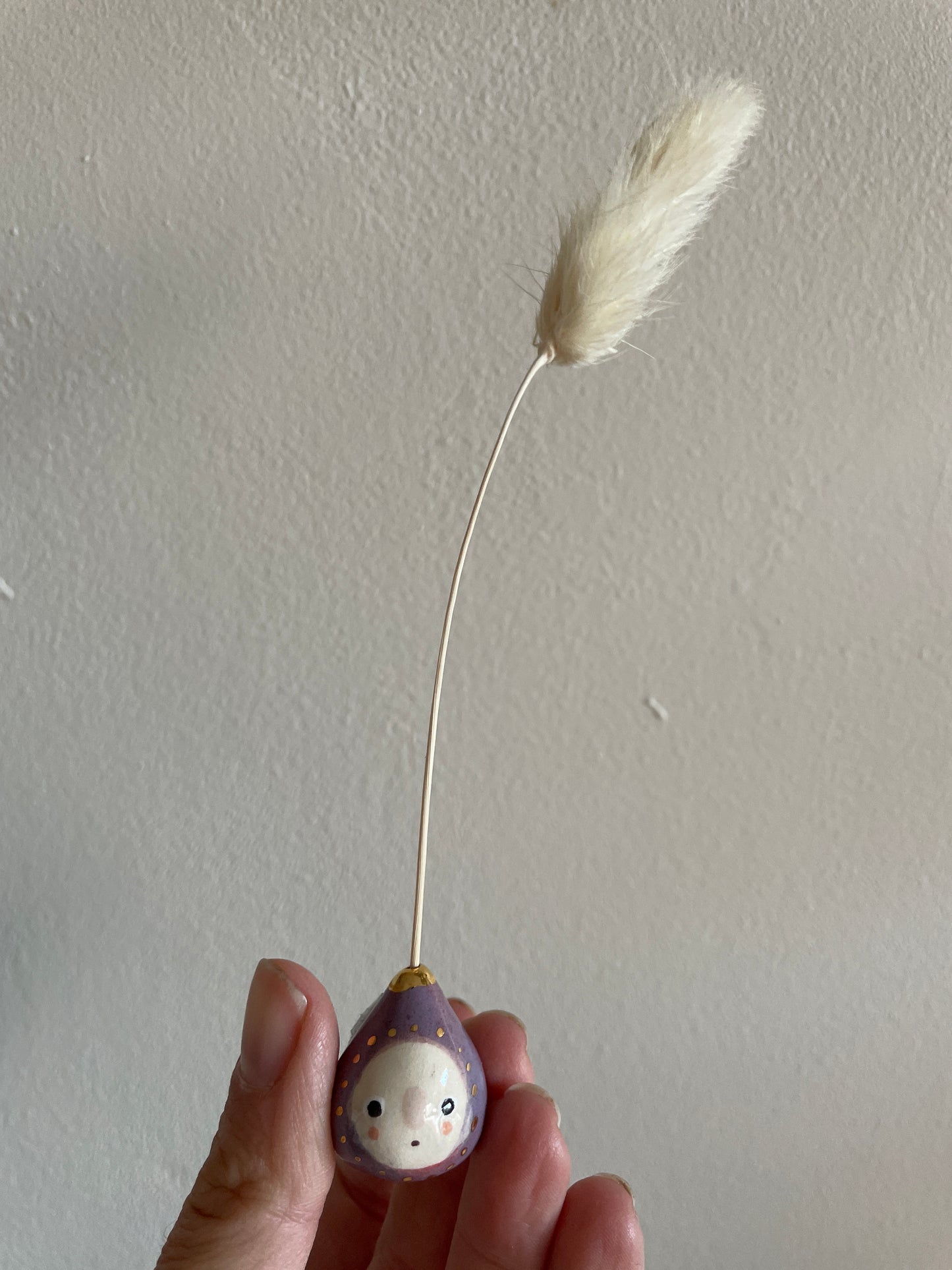 Mini figue faïence et or