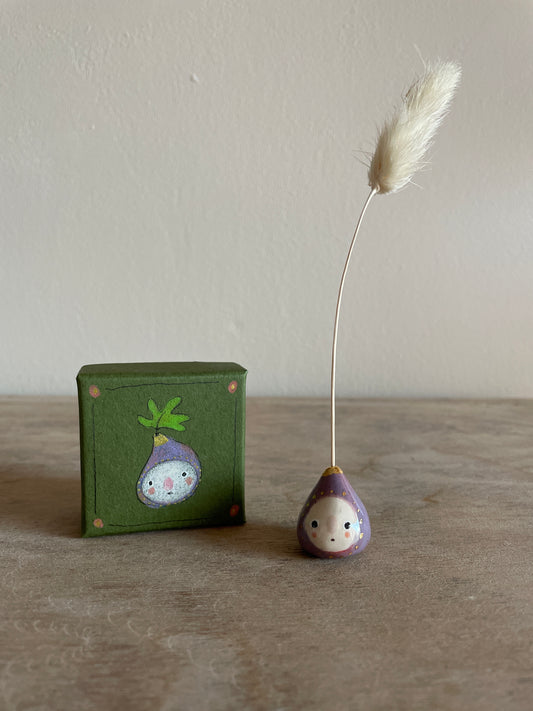 Mini figue faïence et or