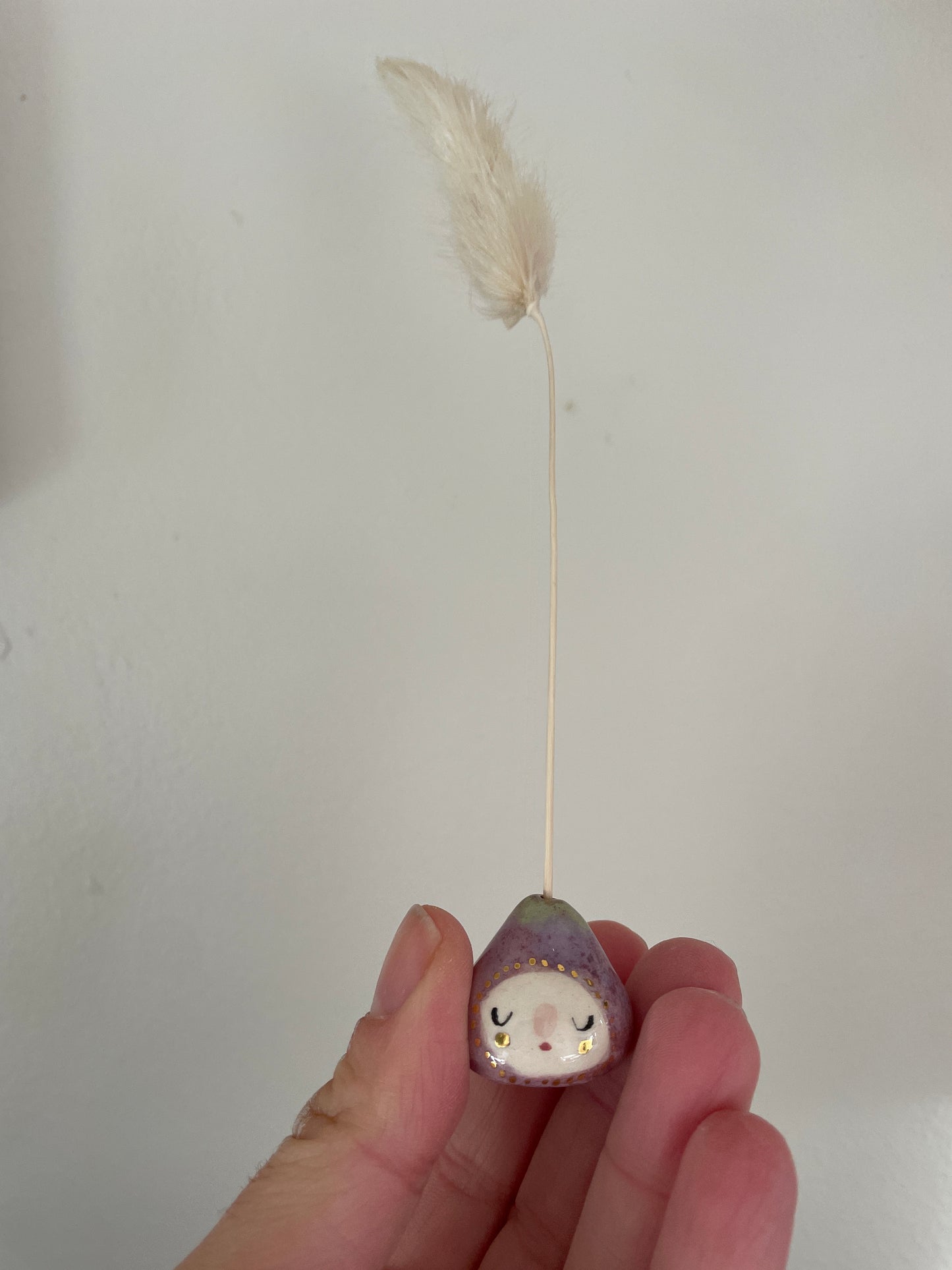 Mini figue faïence et or