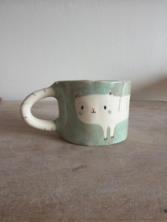 Tasse chat saucisse en céramique